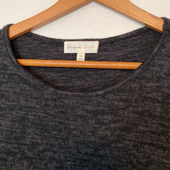 Perfect Peach Grey Heather Long Sleeved Girl's Tiered Maxi Dress size Medium - Picture 3 of 12